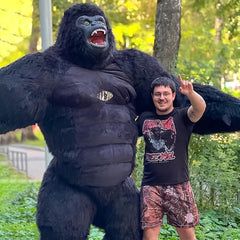 Inflatable Gorilla Costume Adult Size - Funny Blow Up King Kong Suit, Giant Ape Halloween Costumes Mascot