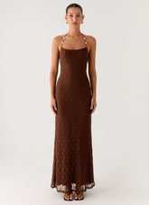 Promise Me Lace Maxi Dress - Chocolate