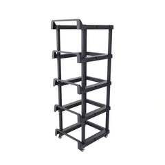 4 Tier Plastic Shelving Tote Stacker with Casters