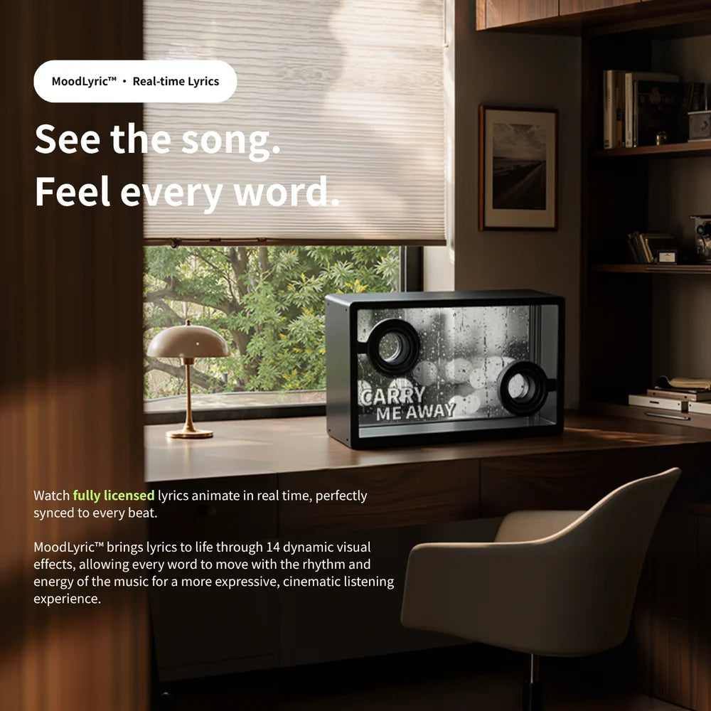 Transparent Lyric Speaker | Floating Lyrics · Hi-Fi Sound