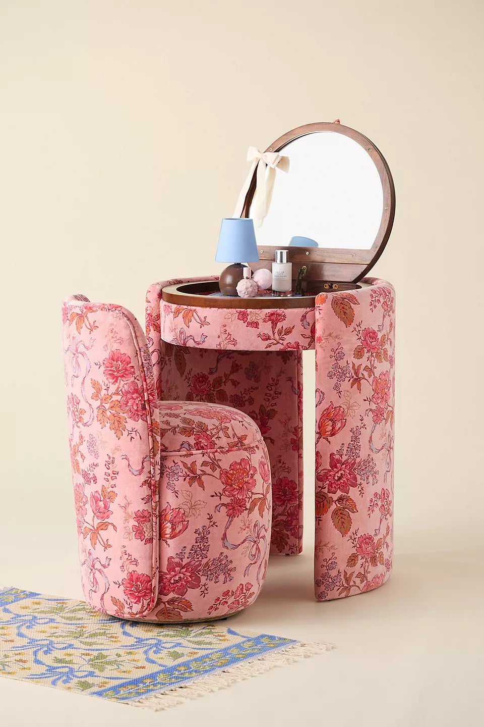 Jane Upholstered Vanity & Stool Set
