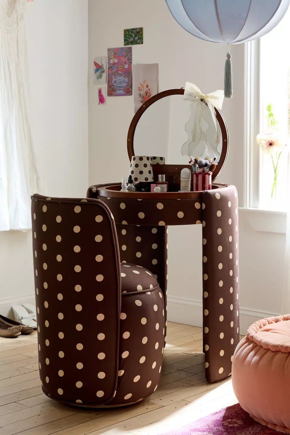 Jane Upholstered Vanity & Stool Set