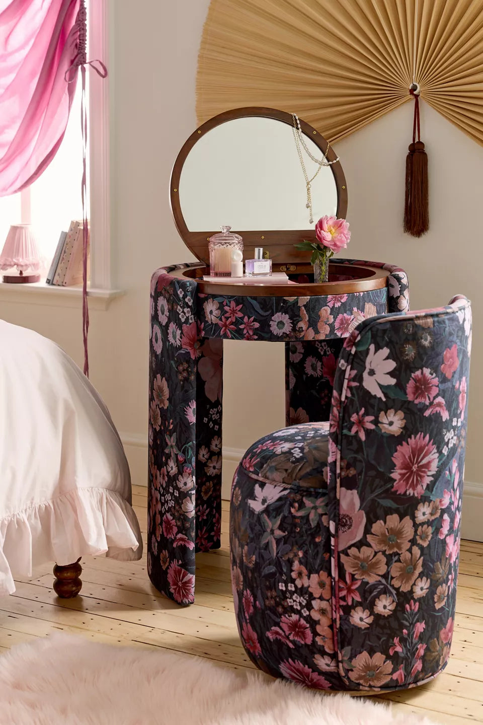 Jane Upholstered Vanity & Stool Set