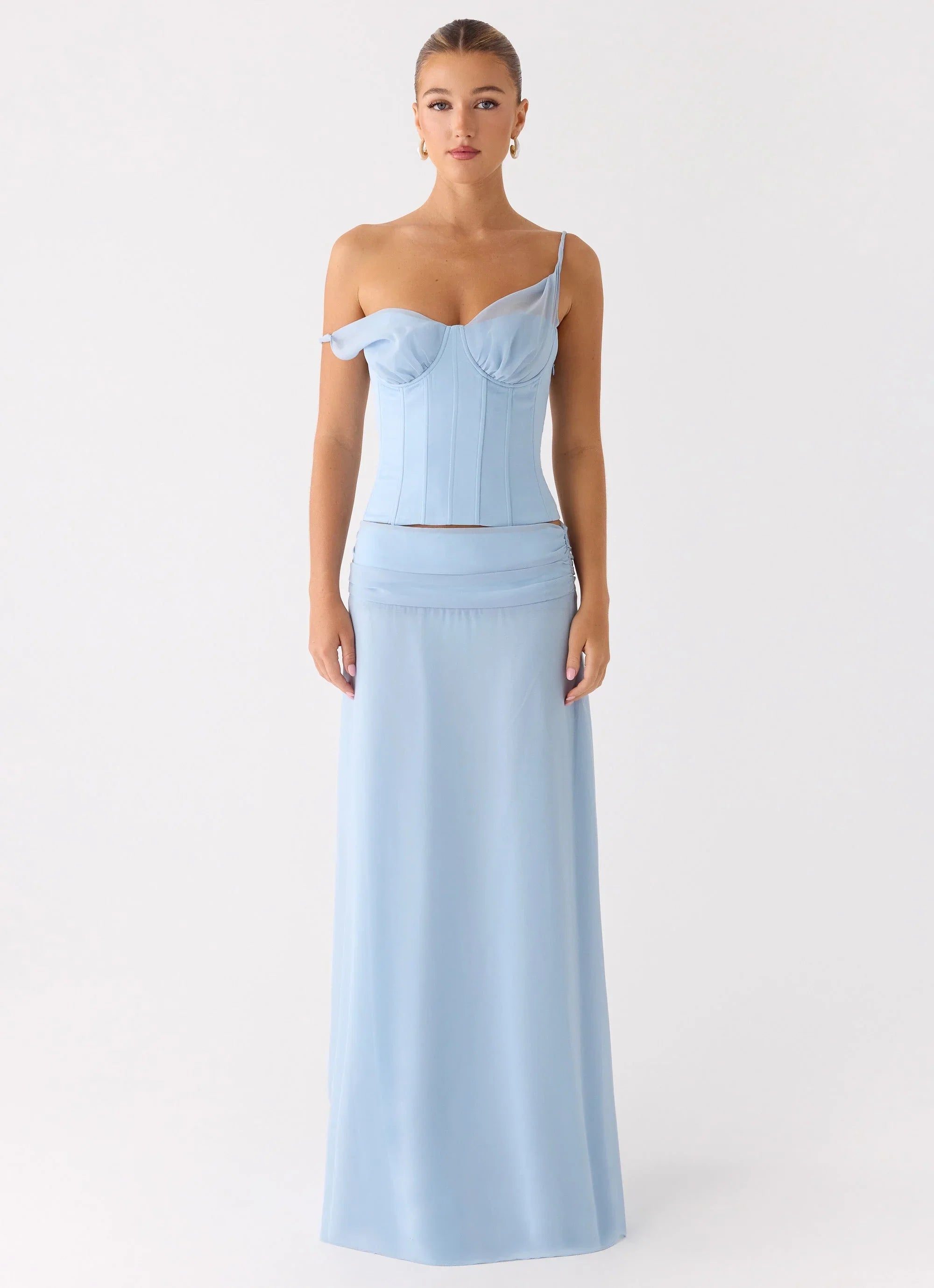 Natalya Corset Top - Pale Blue