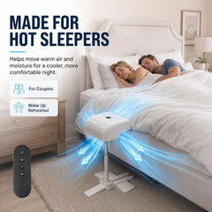 Under Blanket Air Circulation Fan With Remote Control 5 Adjustable Wind Speeds Quiet Bed Cooling Fan