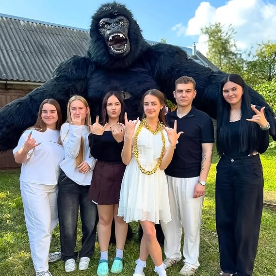 Inflatable Gorilla Costume Adult Size - Funny Blow Up King Kong Suit, Giant Ape Halloween Costumes Mascot