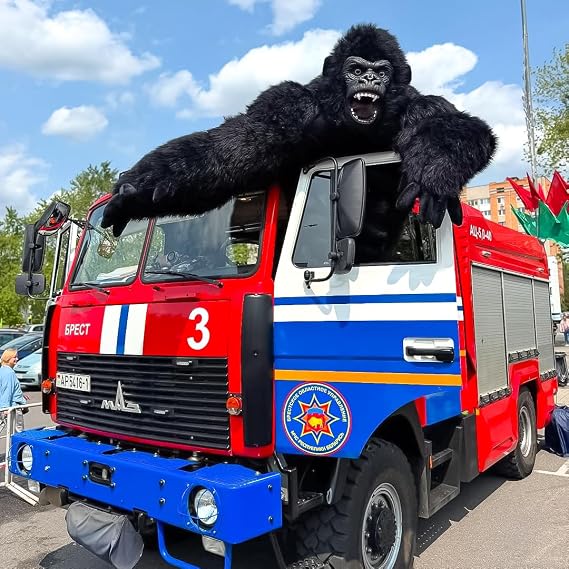 Inflatable Gorilla Costume Adult Size - Funny Blow Up King Kong Suit, Giant Ape Halloween Costumes Mascot