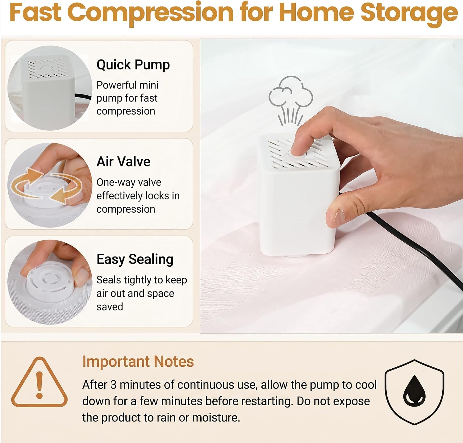 Foldable Vacuum Compression Storage Box, 2Pack