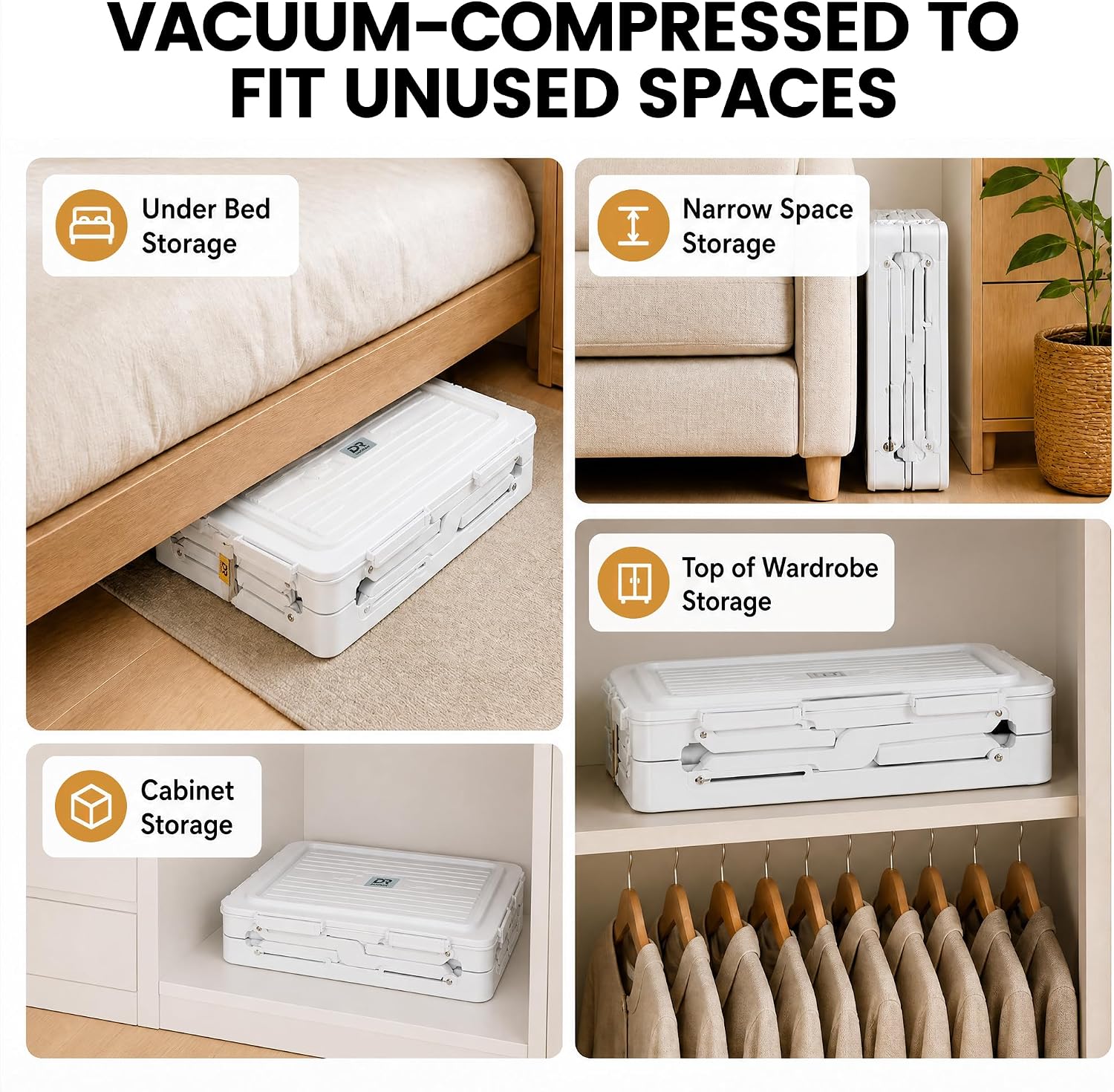 Foldable Vacuum Compression Storage Box, 2Pack