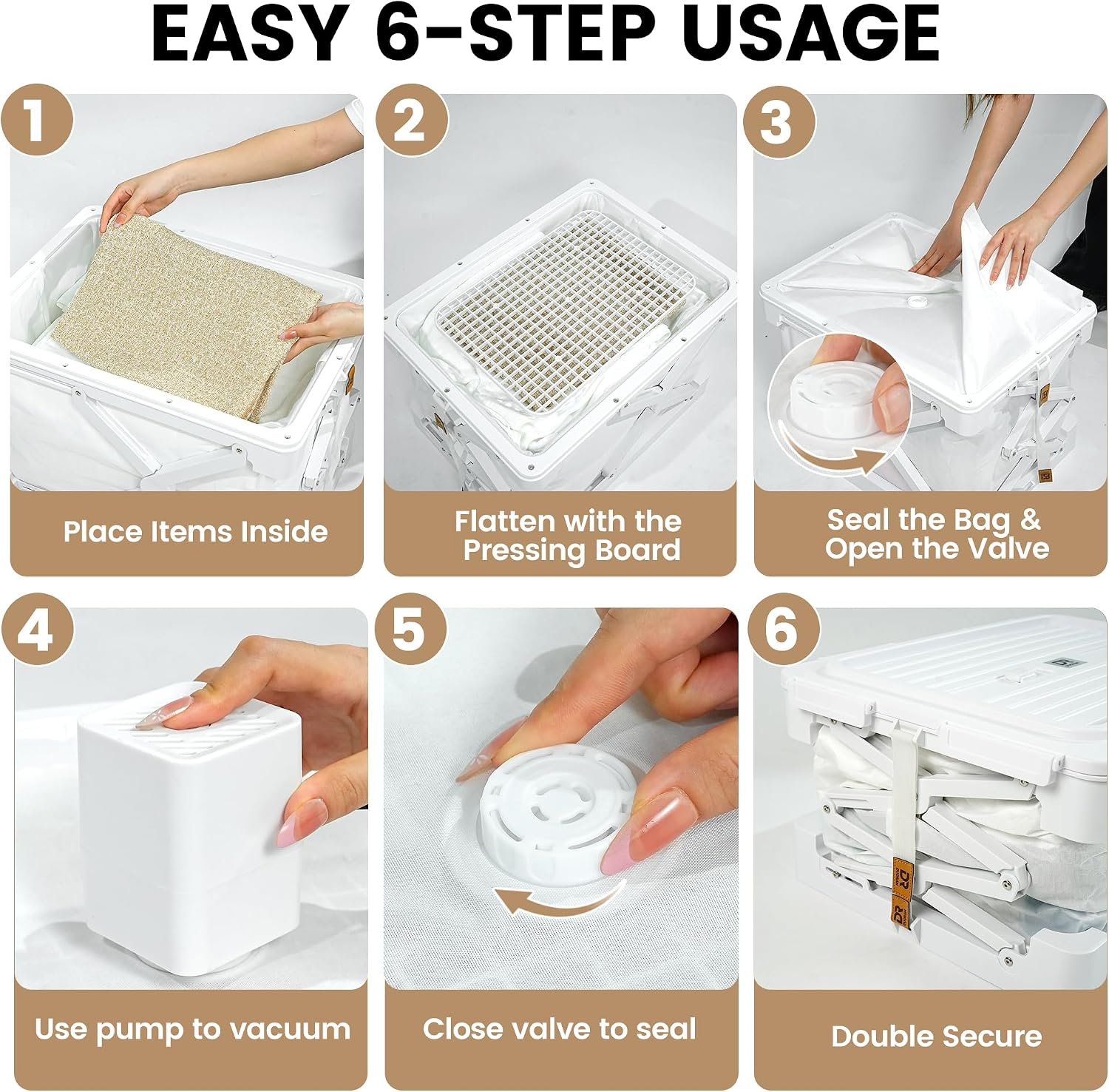 Foldable Vacuum Compression Storage Box, 2Pack