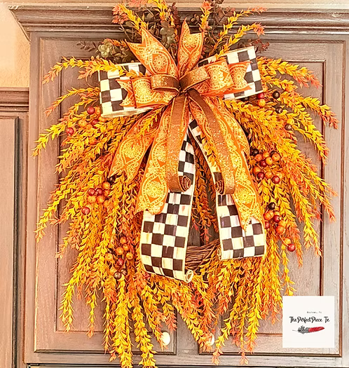 All-Season Artificial Wreath Decoration, Front Door Porch Wall Indoor Outdoor Home Decor Wreath