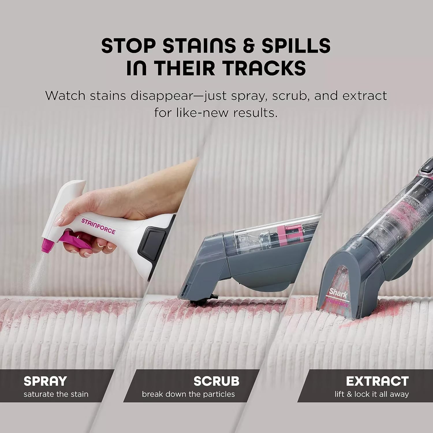 Cordless Handheld Stain Shampooer | Self-Cleaning | Pet & Family Home Essential