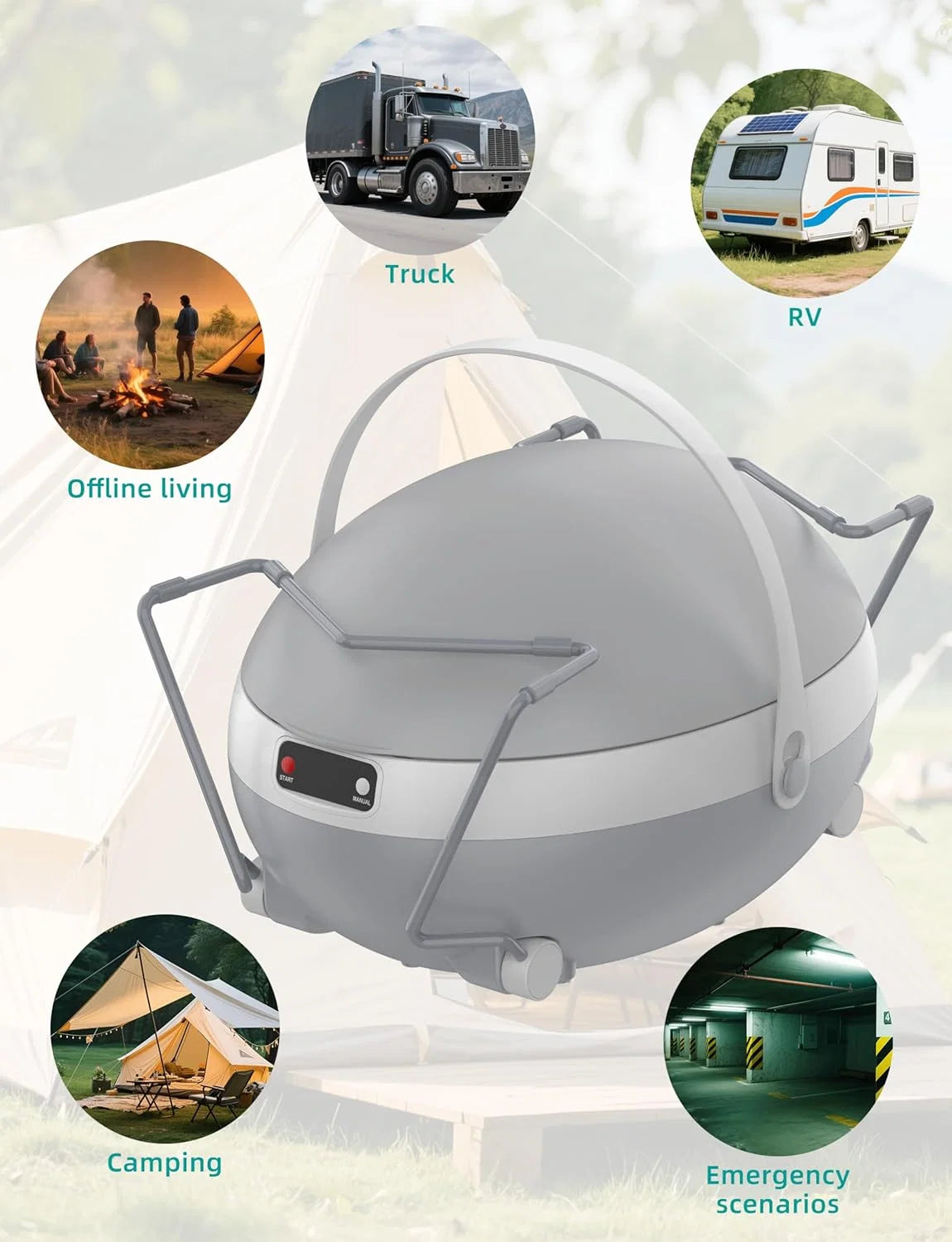 Portable Electric Dry Flush Toilet | Waterless & Rechargeable for Camping, RV & Road Trips