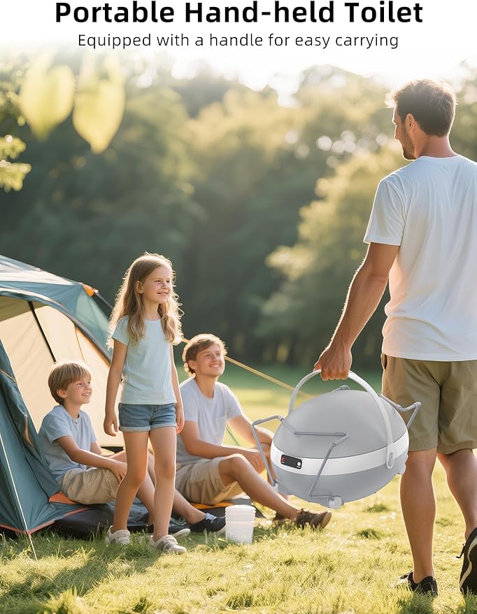 Portable Electric Dry Flush Toilet | Waterless & Rechargeable for Camping, RV & Road Trips