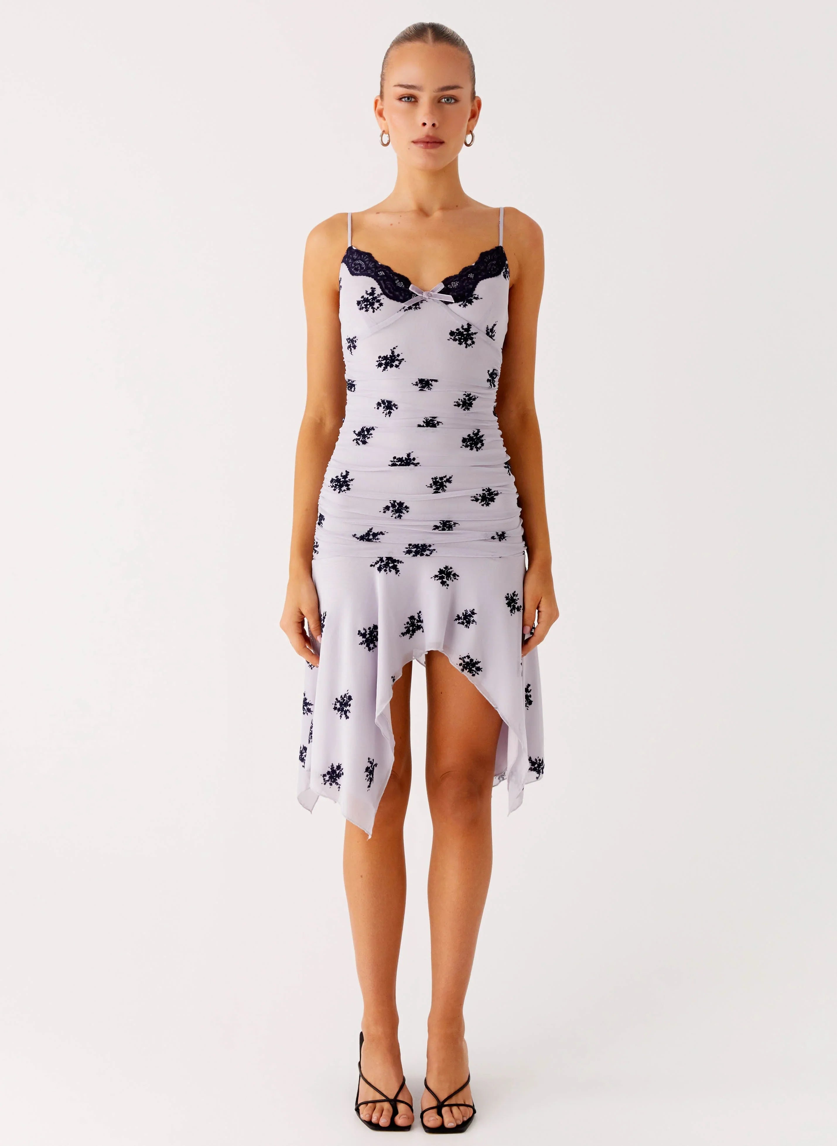 Amor Flock Hanky Mini Dress - Lilac