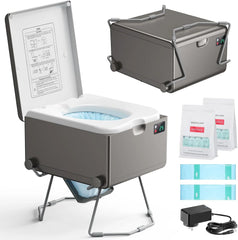 Portable Electric Dry Flush Toilet | Waterless & Rechargeable for Camping, RV & Road Trips